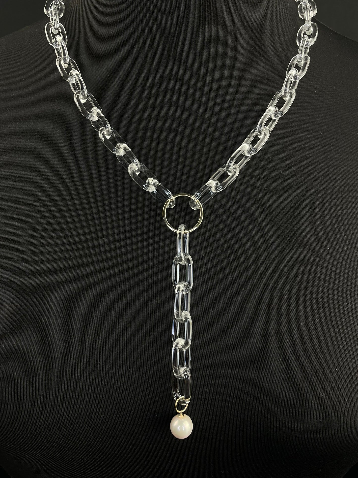 Borosilicate Glass and 9ct Gold Statement Necklace image 1