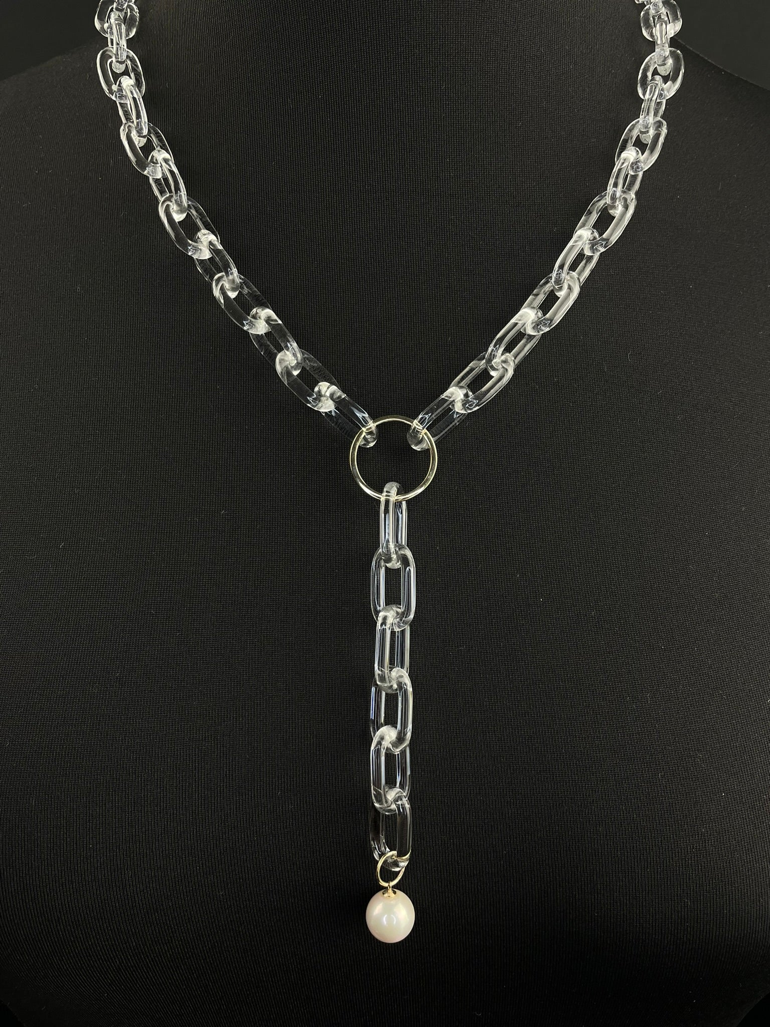 Borosilicate Glass and 9ct Gold Statement Necklace image 1