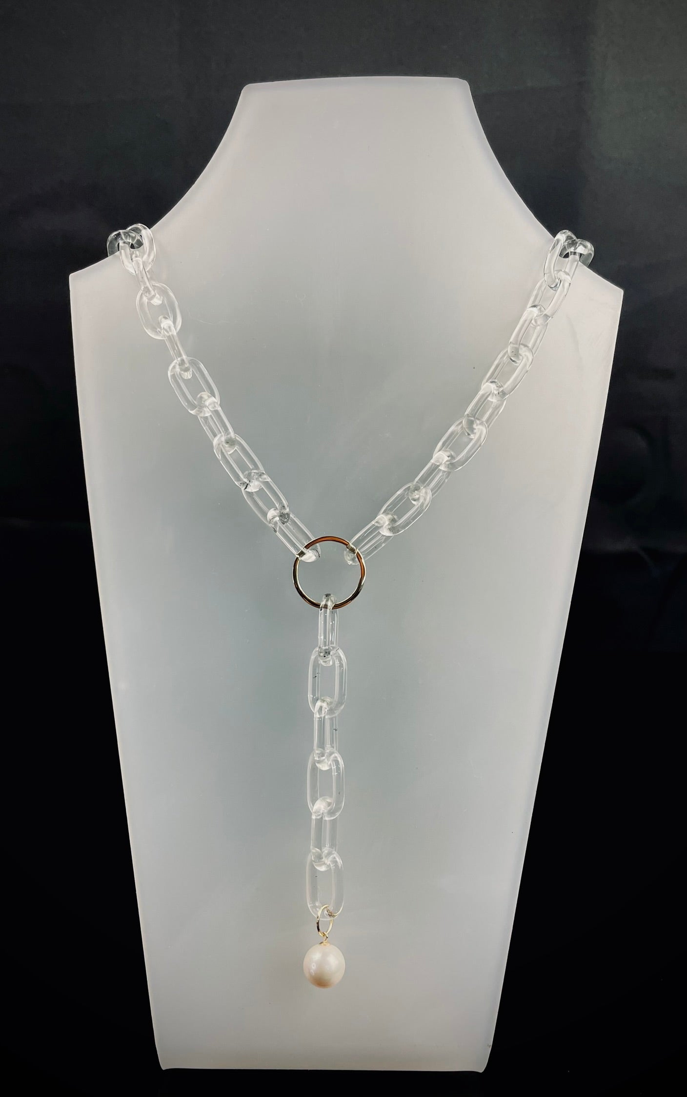 Borosilicate Glass and 9ct Gold Statement Necklace image 5