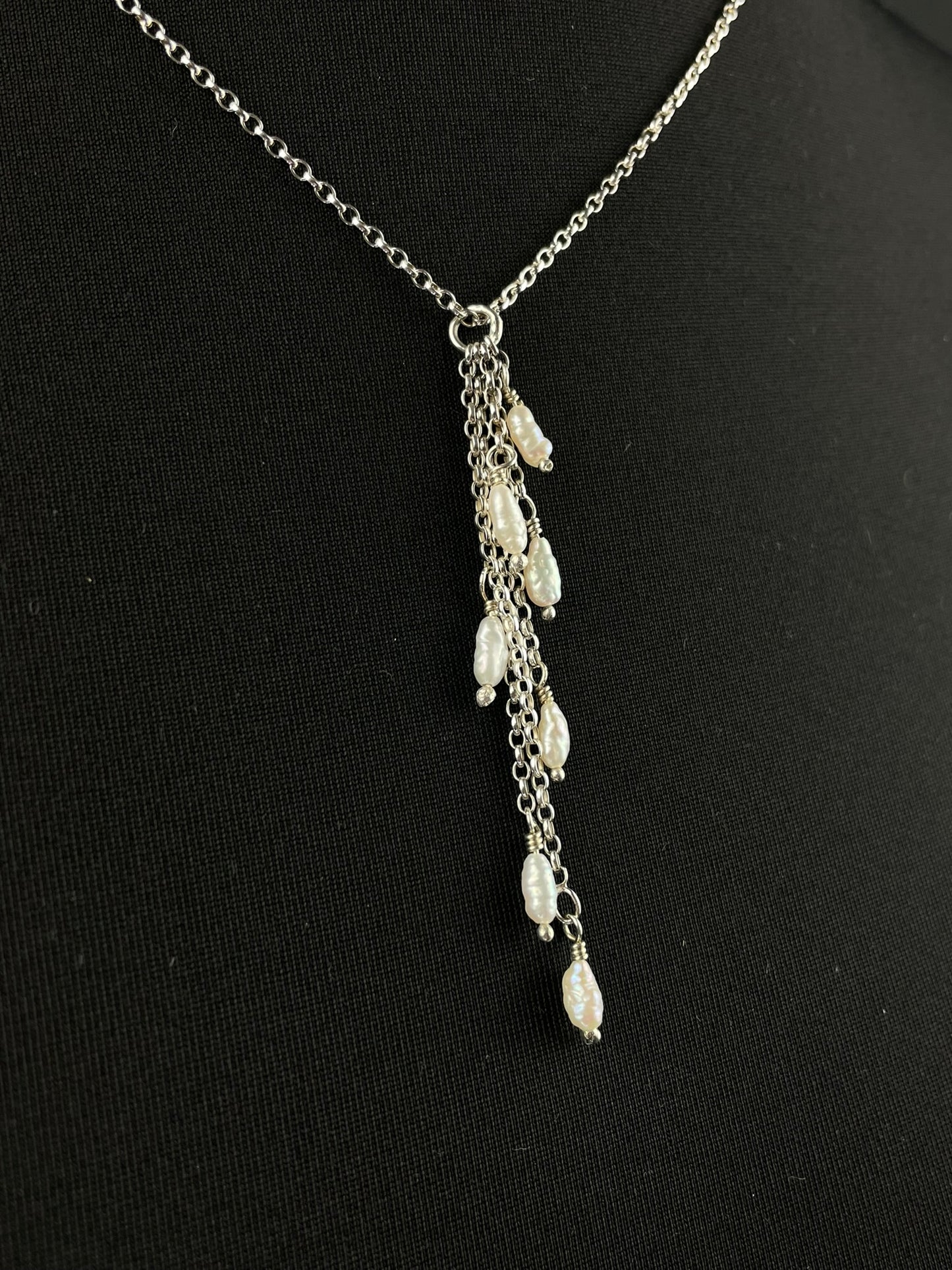 Waterfall Pearl Necklace image 3