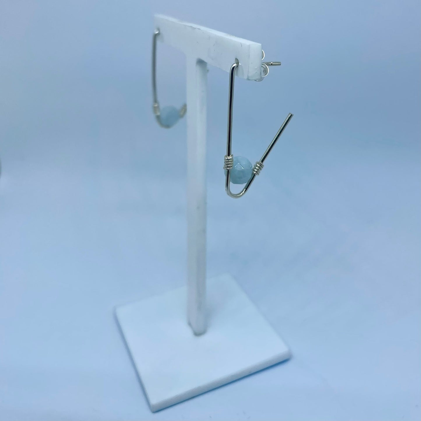 Sculptural Aquamarine Earrings image 2